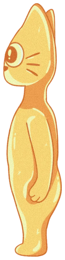 Opposite side view of the Cets On Gold character